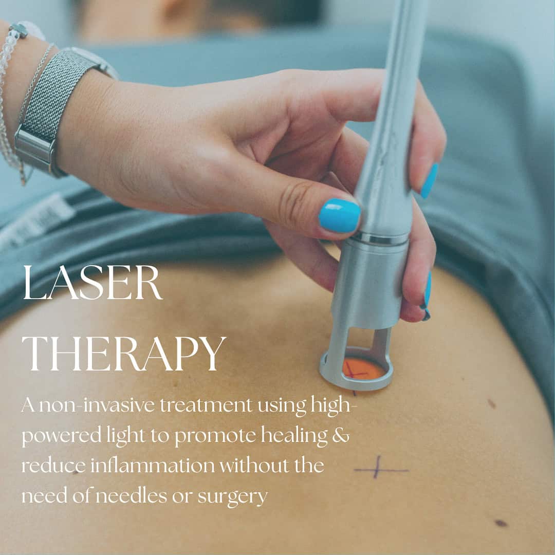 Laser therapy treatment for pain relief and inflammation reduction at Lincoln Family Chiropractic in Lincoln, NE. Non-invasive, using high-powered light to promote healing without needles or surgery.